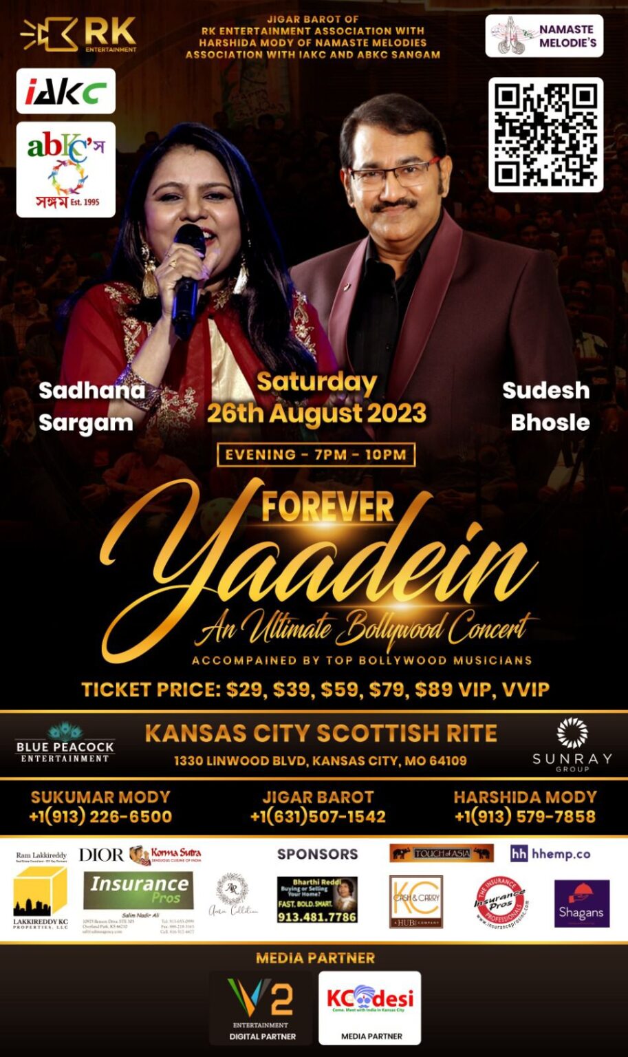 FOREVER YAADIEN Duo Bollywood Musical Concert IAKC